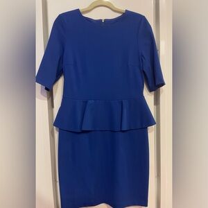 Katherine Barclay Blue Sheath Peplum Dress